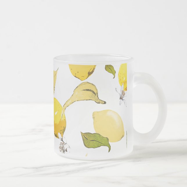Taza De Cristal Esmerilado Lemones acuarelas 17 (Derecha)
