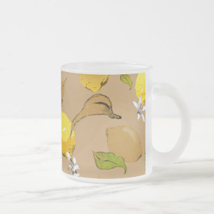 Taza De Cristal Esmerilado Lemones acuarelas 33