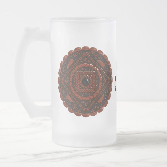 Taza De Cristal Esmerilado Leo Mandala Mug (Izquierda)