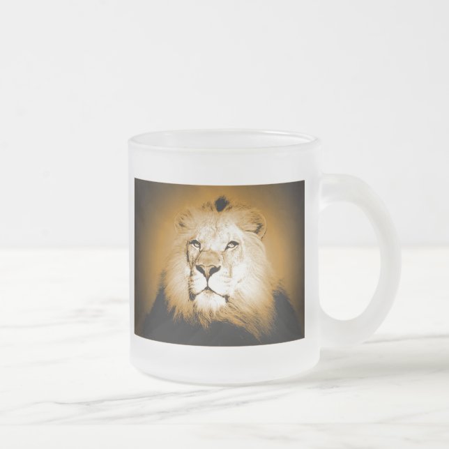 Taza De Cristal Esmerilado León (Derecha)