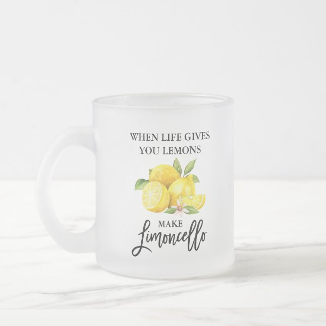Taza De Cristal Esmerilado León de broche Limoncello Escarcha de vidrio (Izquierda)