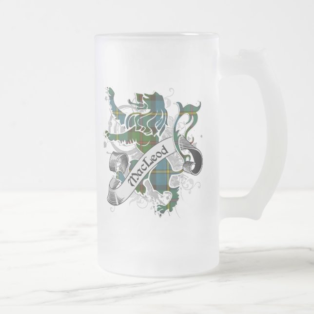 Taza De Cristal Esmerilado León de MacLeod Tartan (Derecha)