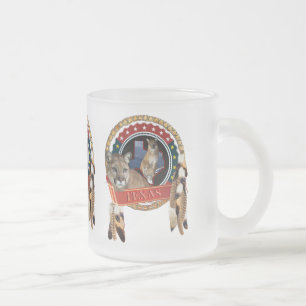 Taza De Cristal Esmerilado León de montaña de Texas