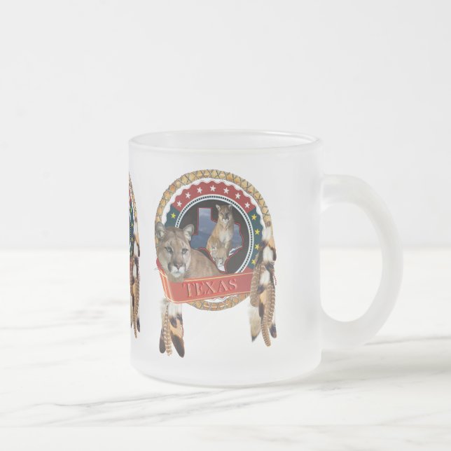 Taza De Cristal Esmerilado León de montaña de Texas (Derecha)