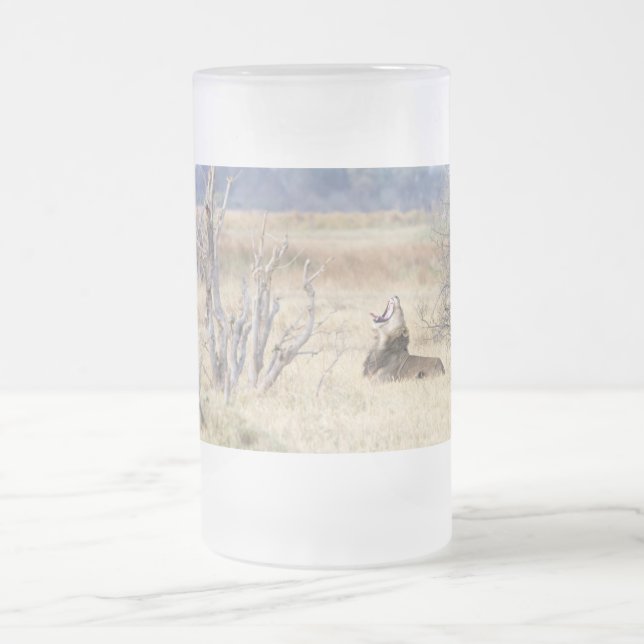 Taza De Cristal Esmerilado León de Yawning (Centro)