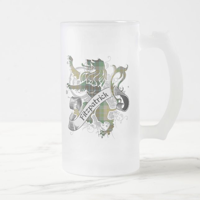 Taza De Cristal Esmerilado León del tartán de Fitzpatrick (Derecha)