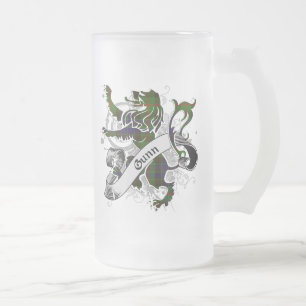 Taza De Cristal Esmerilado León del tartán de Gunn