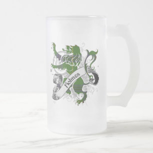 Taza De Cristal Esmerilado León del tartán de Holmes
