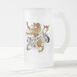 Taza De Cristal Esmerilado León del tartán de MacMillan