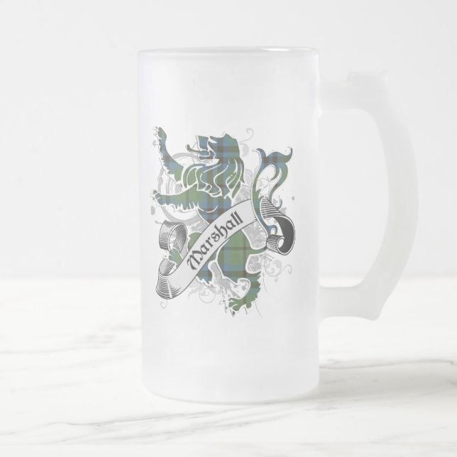 Taza De Cristal Esmerilado León del tartán de Marshall (Derecha)