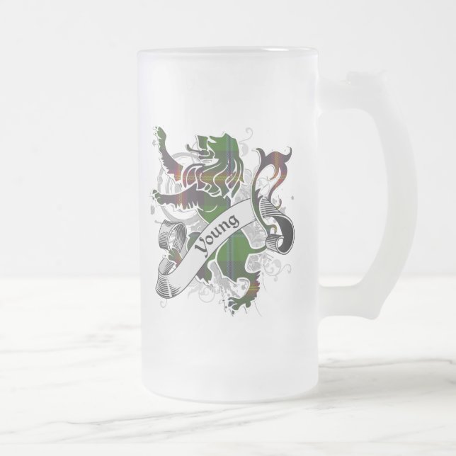 Taza De Cristal Esmerilado León joven del tartán (Derecha)