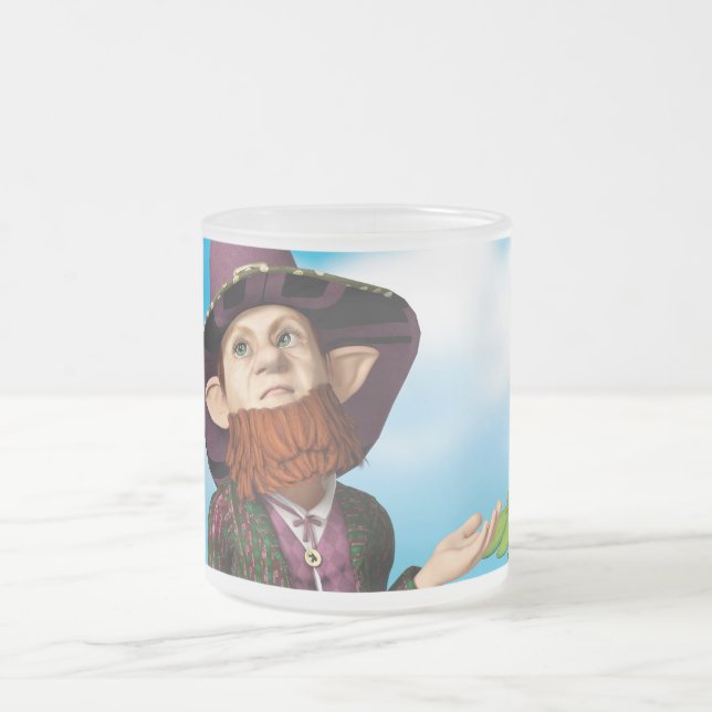 Taza De Cristal Esmerilado Leprechaun (Centro)