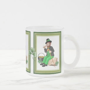 Taza De Cristal Esmerilado Leprechaun Gold
