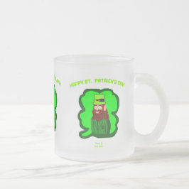 Taza De Cristal Esmerilado Leprechaun Magic Pequeña Bomba de Vidrio Escarcha