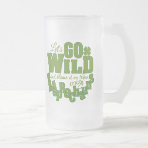 Taza De Cristal Esmerilado Leprechaun mug - elegir estilo y color