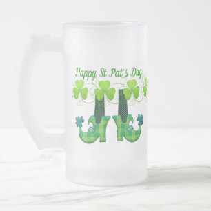 Taza De Cristal Esmerilado Leprechaun Shoes St Patrick's Day
