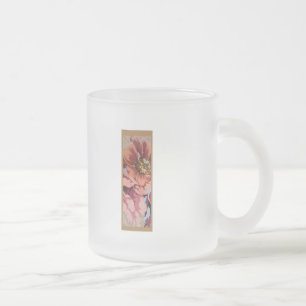 Taza De Cristal Esmerilado Letra floral inicial rustica I monograma