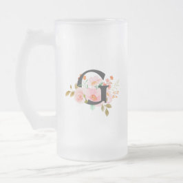 Taza De Cristal Esmerilado Letra G