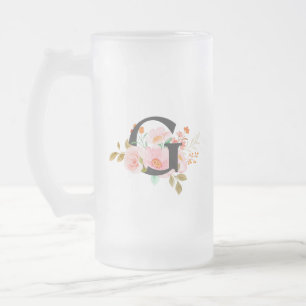Taza De Cristal Esmerilado Letra G