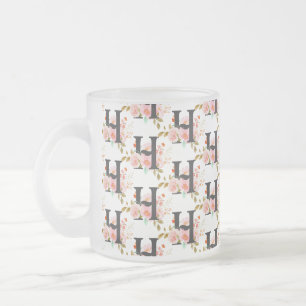 Taza De Cristal Esmerilado Letra H