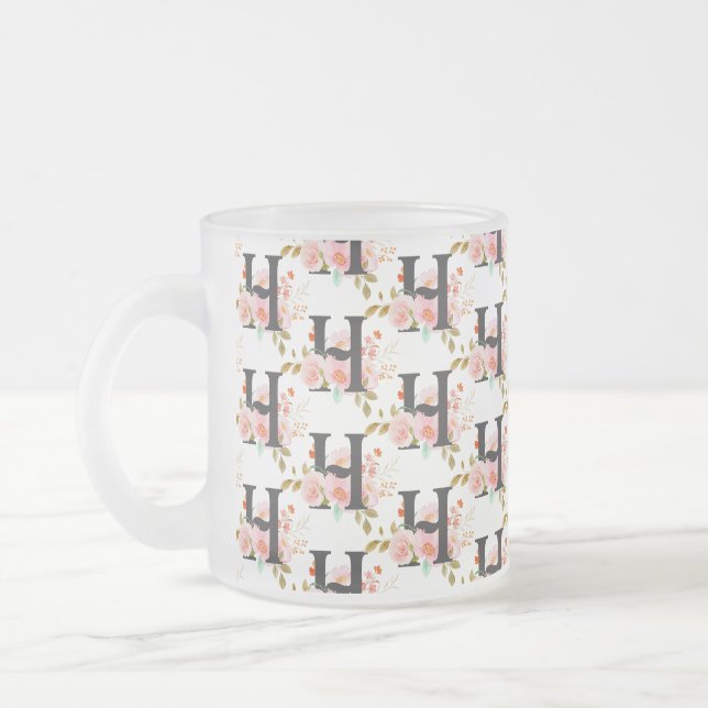 Taza De Cristal Esmerilado Letra H (Izquierda)