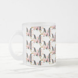 Taza De Cristal Esmerilado Letra M
