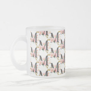 Taza De Cristal Esmerilado Letra M