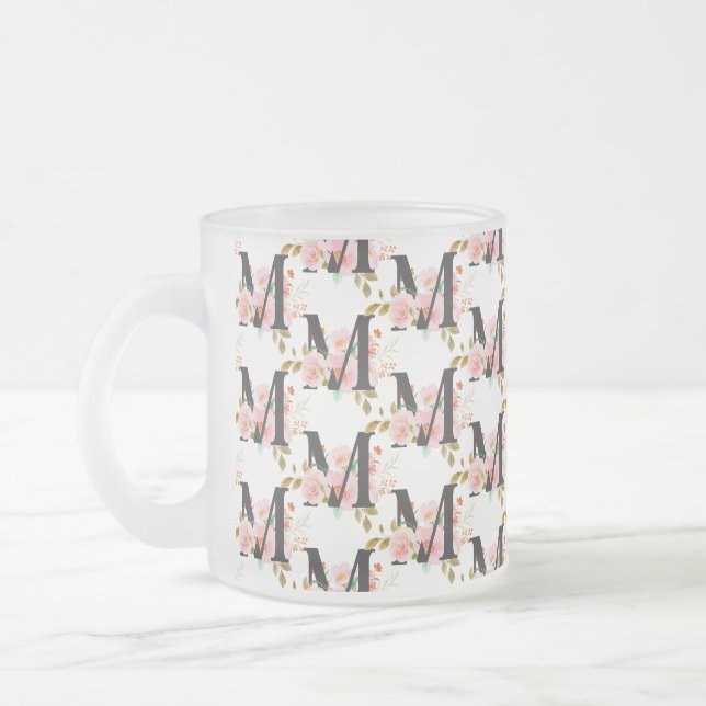 Taza De Cristal Esmerilado Letra M (Izquierda)