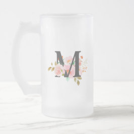 Taza De Cristal Esmerilado Letra M