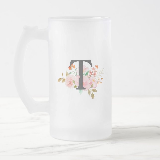 Taza De Cristal Esmerilado Letra T (Izquierda)