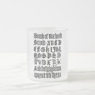 Taza De Cristal Esmerilado Letras góticas Mug