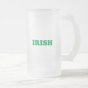 Taza De Cristal Esmerilado Letras verdes de San Patricio