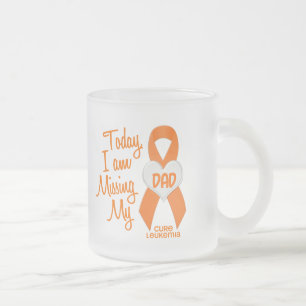 Taza De Cristal Esmerilado Leucemia que falta a mi papá 1