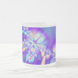 Taza De Cristal Esmerilado Leus púrpuras