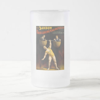 Taza De Cristal Esmerilado Levantador de pesas Eugen Sandow Vaudeville