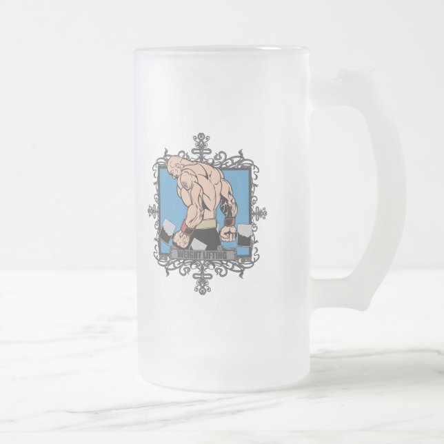 Taza De Cristal Esmerilado Levantamiento de pesas agresivo (Derecha)