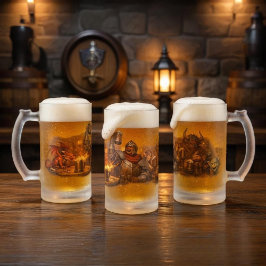 Taza De Cristal Esmerilado Leyendas de la Taberna de los Reinos Míticos