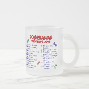 Taza De Cristal Esmerilado Leyes 2 de la propiedad de POMERANIAN