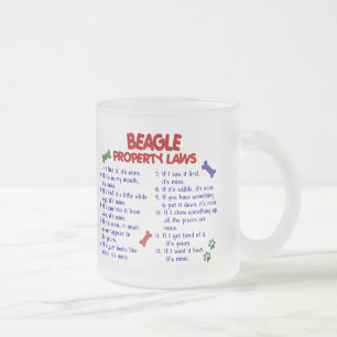 Taza De Cristal Esmerilado Leyes 2 de la propiedad del BEAGLE