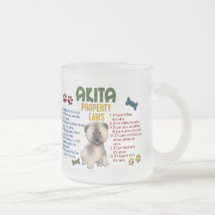 Taza De Cristal Esmerilado Leyes 4 de la propiedad de Akita