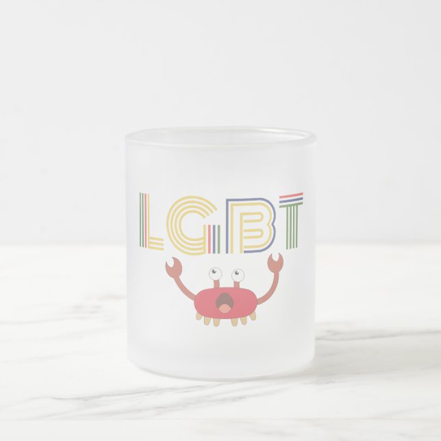 Taza De Cristal Esmerilado LGBT - Derechos humanos - Cangrejo blanco (Centro)
