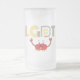 Taza De Cristal Esmerilado LGBT - Derechos humanos - Cangrejo blanco