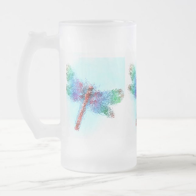 Taza De Cristal Esmerilado Libélula Crystalized (azul) (Izquierda)