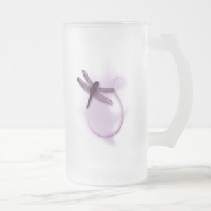 Taza De Cristal Esmerilado Libélula púrpura