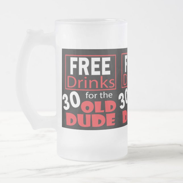 Taza De Cristal Esmerilado Libere las bebidas para el tipo del cumpleaños de (Izquierda)