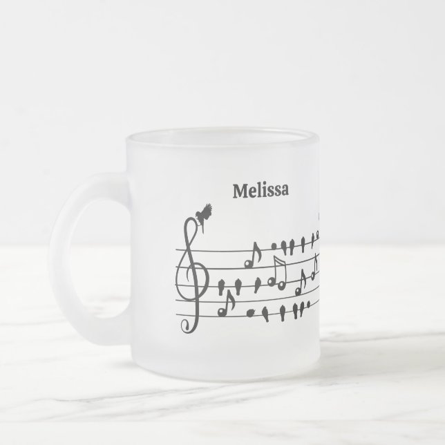 Taza De Cristal Esmerilado Libre como un pájaro, pájaros cantantes actuando c (Izquierda)