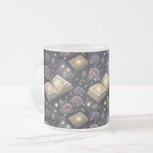 Taza De Cristal Esmerilado Libros Mágicos (Anverso izquierdo)