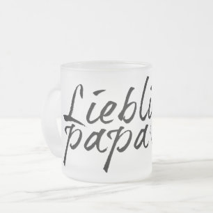 Taza De Cristal Esmerilado Lieblingspapa - schwarzer Schriftzug 00001