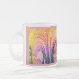 Taza De Cristal Esmerilado Lily Resumen Borgundy Lily Suavizado - Mejorado