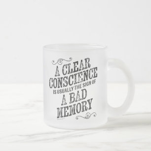 Taza De Cristal Esmerilado Limpia conciencia Frosted Glass Coffee Mug
